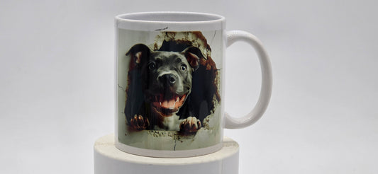 3D Pit Bull Mug – Fierce Dog Breakthrough Design Unique Gift for Dog Lovers