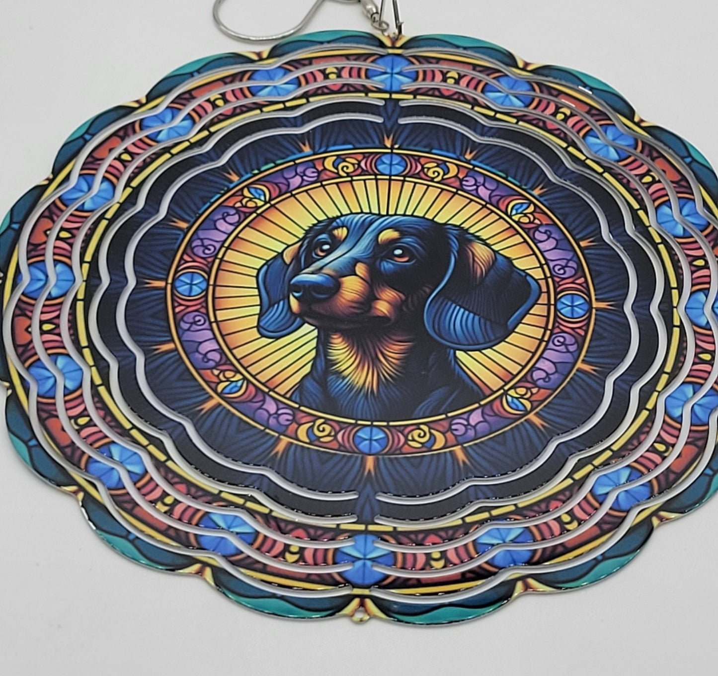 8" Wind spinners - Dachshund - Stained Glass