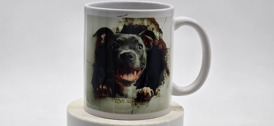 3D Pit Bull Mug – Fierce Dog Breakthrough Design  Unique Gift for Dog Lovers