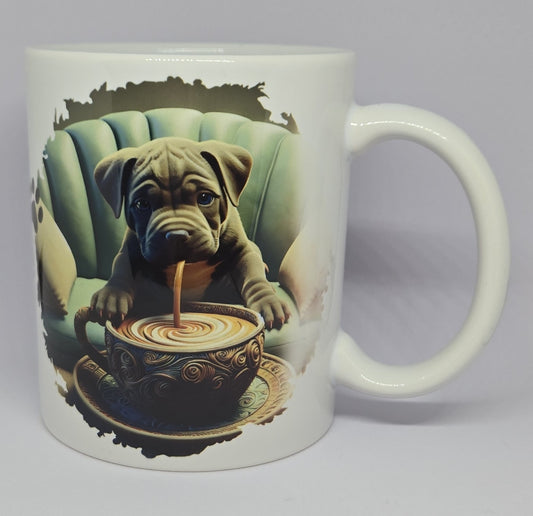 Cute Puppy Coffee Mug – “Less Talk More Coffee” Dog Lover Gift Cup