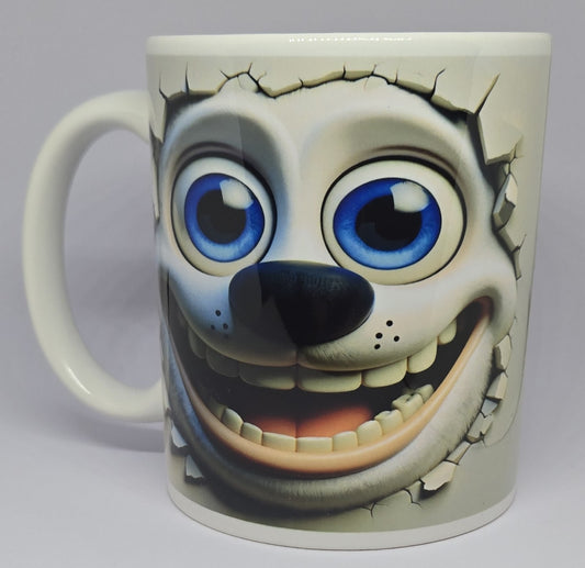 Funny Cartoon Dog Face Mug – Cute Coffee Cup for Pet Lovers & Gift Idea